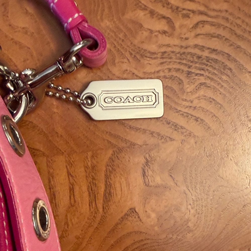 Coach Soft Pink Pebbled Leather Shoulder Bag with Tassel Accent - Picture 4 of 12